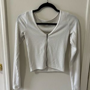 Zip detail long sleeve tee